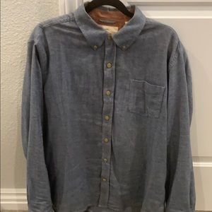 Soft light blue button up casual shirt
